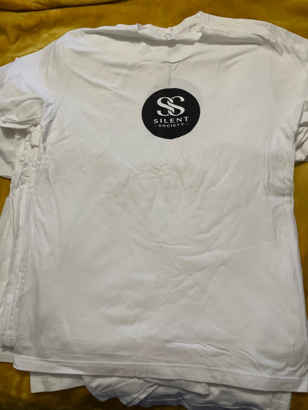Silent Society White Short Sleeve Tee with Black Silent Society Logo